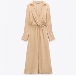 Zara Satin Effect Midi Dress NWT
